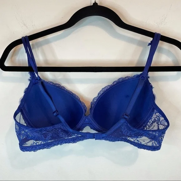 Lise Charmel Lace Floral Embroidered Blue Bra 34 C - Picture 8 of 10